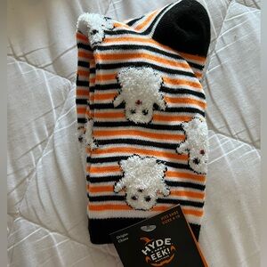 Orange and black striped Hyde and Seek ghost socks